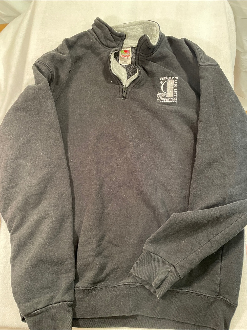 Fruit of the Loom Black Quarter-Zip Relay For Life Pullover